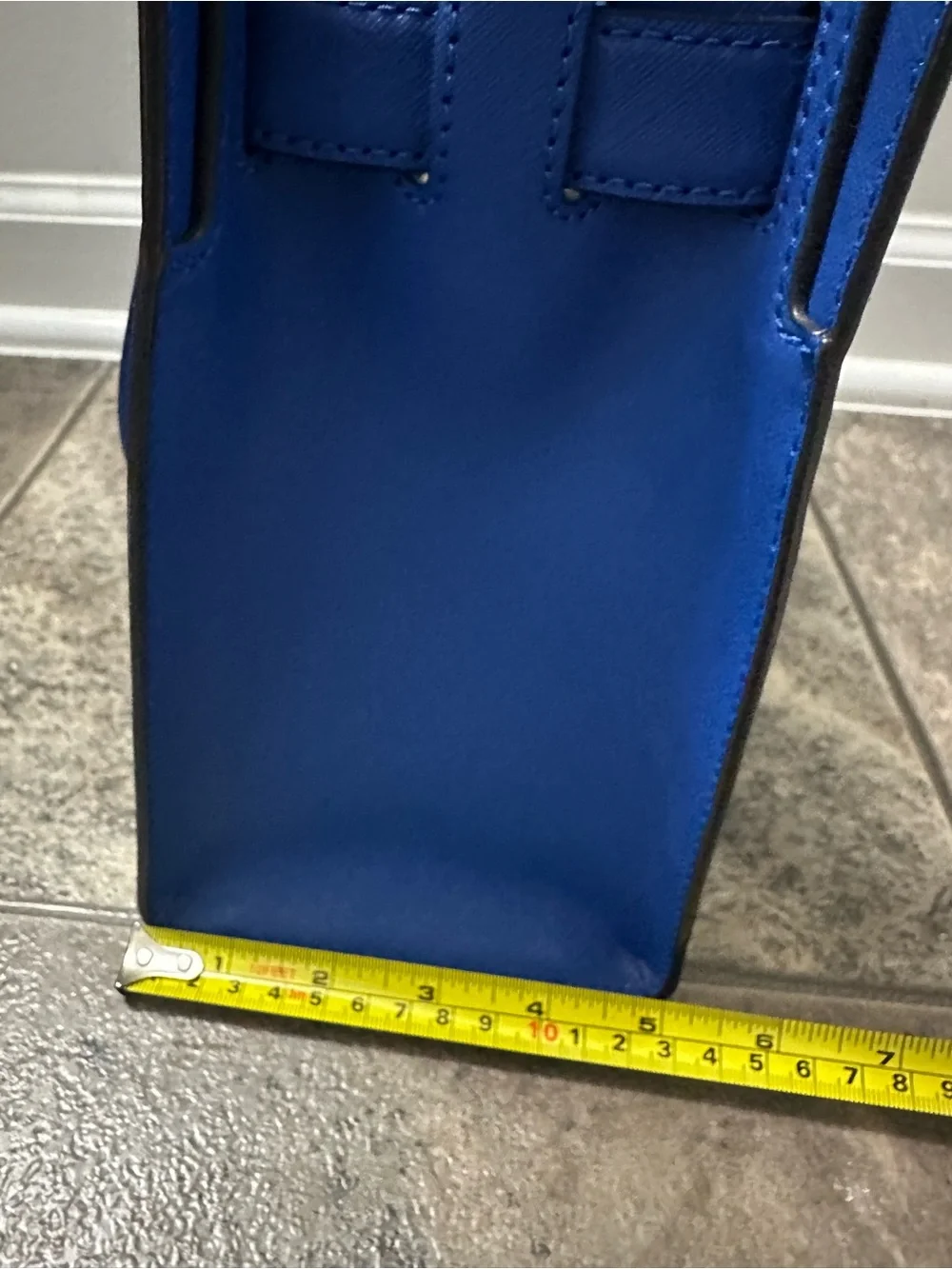 Michael Kors Royal Blue Saffiano Satchel with MK Charm